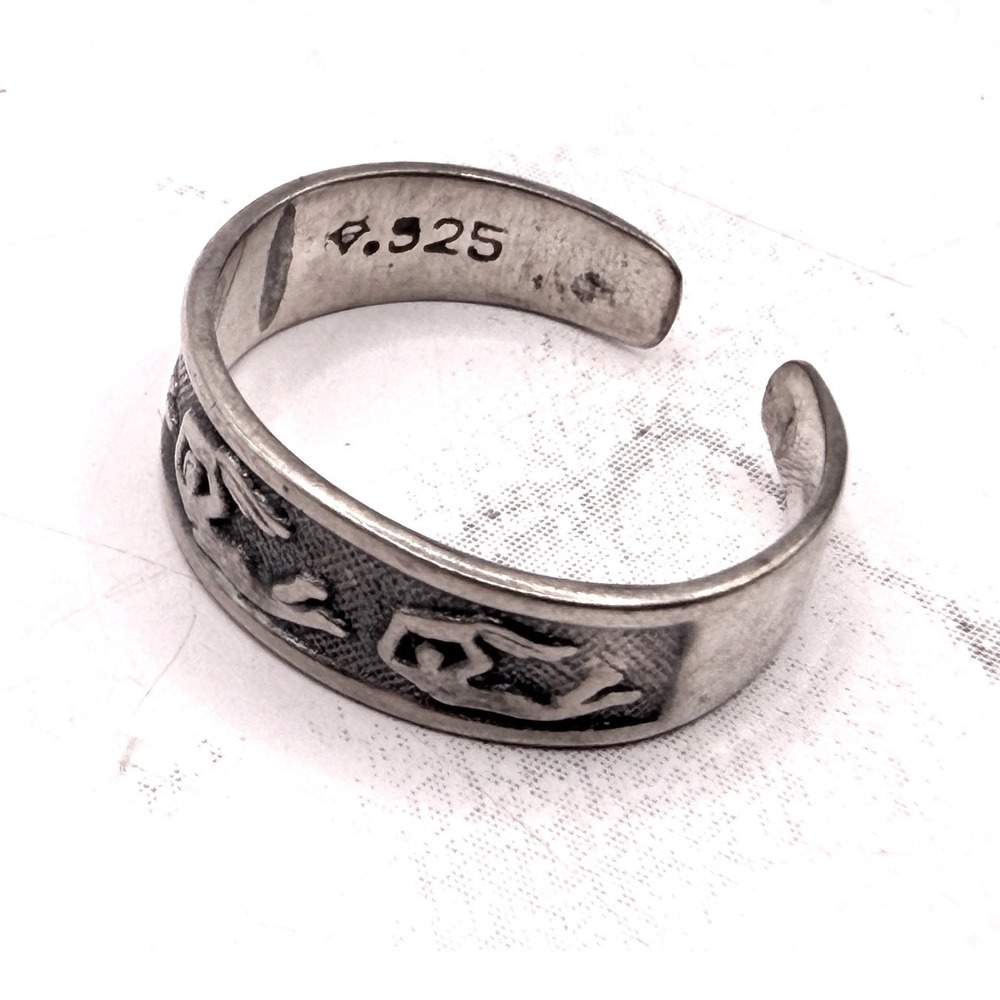 Avon Sterling Silver Aquarius Band Ring Size 4.25 Pinky Toe Ring Open Back